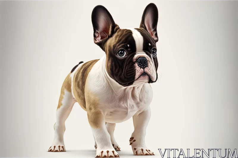 Charming French Bulldog: Photorealistic Rendering and Character Design AI Image
