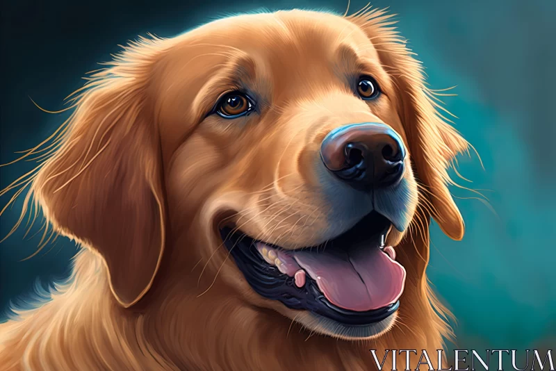 Golden Retriever in 2D Game Art Style AI Image
