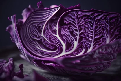 Purple Cabbage - A Study in Photorealism and Bold Chromaticity