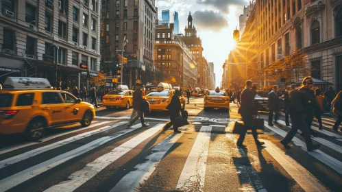 Chaotic Beauty of Urban Street During Rush Hour