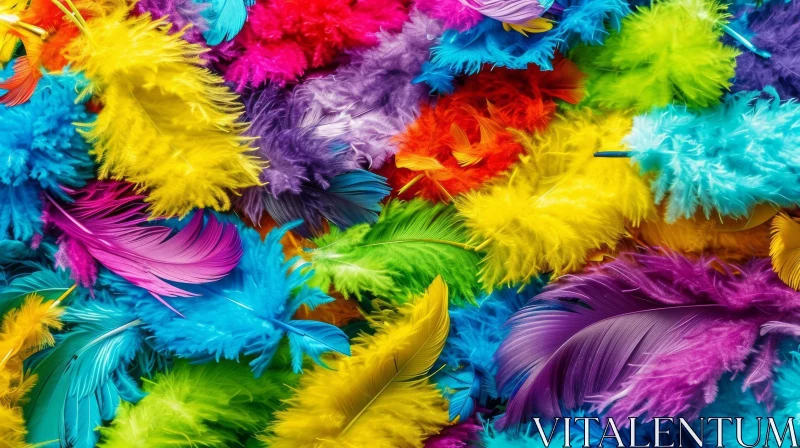 Colorful Feathers: A Vibrant and Energetic Abstract Composition AI Image