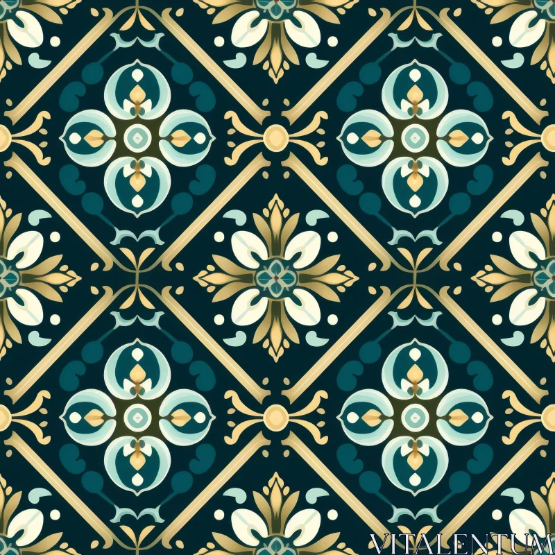 Dark Blue Moroccan Tiles Pattern