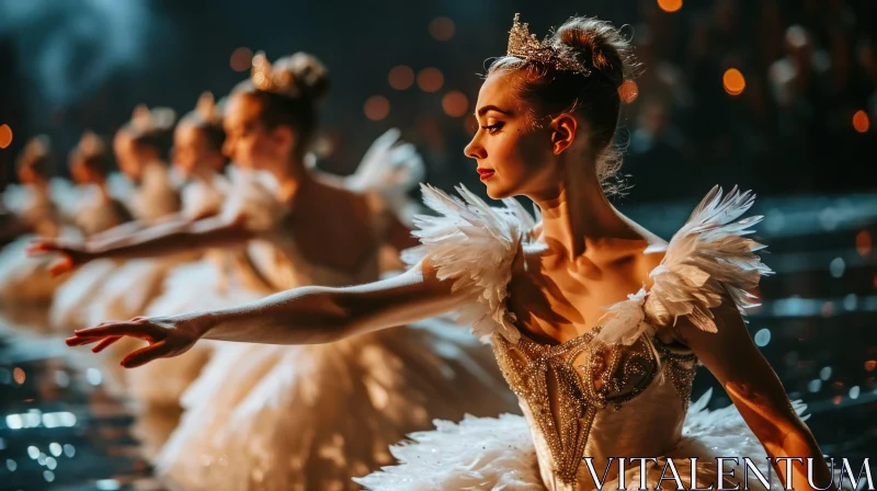 Graceful Ballerina Performance on Stage AI Image