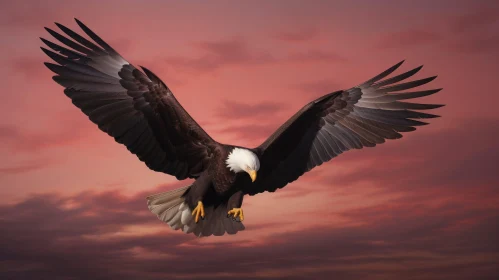 Majestic Bald Eagle Soaring in Sky