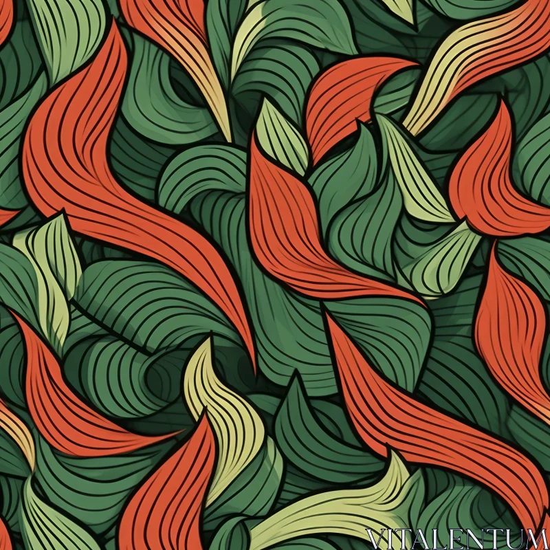 AI ART Colorful Abstract Leaves Pattern