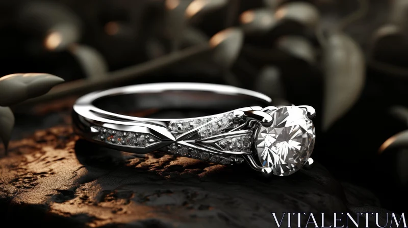 Elegant 3D Diamond Ring in White Gold AI Image