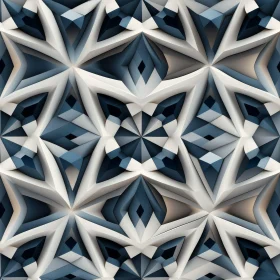 Blue and White Geometric 3D Pattern