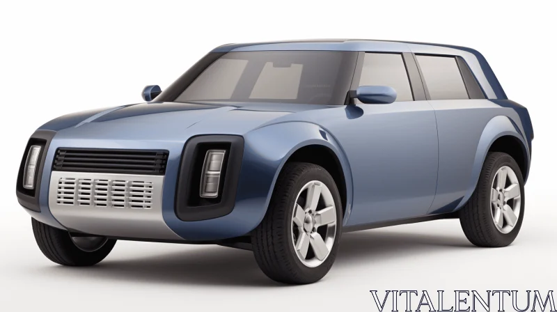 Blue Futuristic SUV - Classic Japanese Simplicity | Hyperrealism Art AI Image