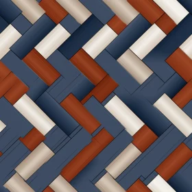 Blue Red White Stripes Herringbone Pattern