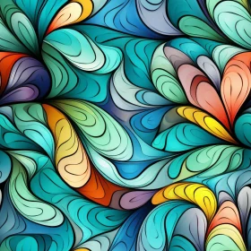 Colorful Abstract Flowers Pattern for Design Projects