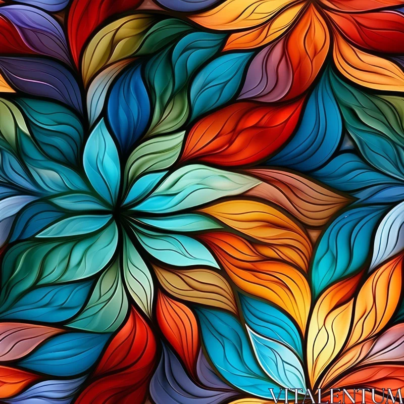AI ART Colorful Flowers Seamless Pattern - Design Element