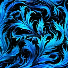 Elegant Blue Floral Pattern - Art Nouveau Inspired