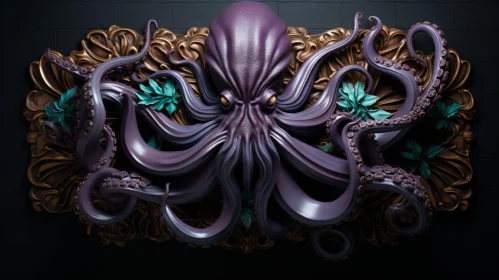Enchanting Purple Octopus 3D Rendering
