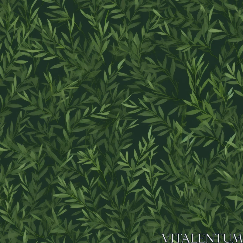 Green Leaves Seamless Pattern | Natural Background Design AI Image