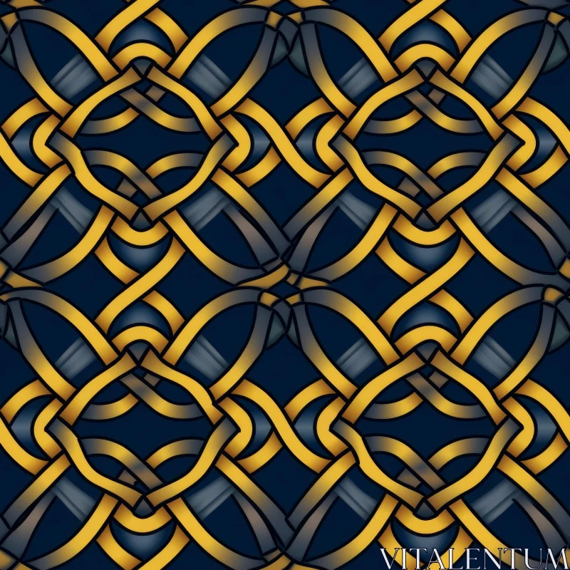 Intricate Celtic Knot Seamless Pattern in Gold and Silver AI Image