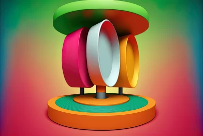 Vibrant Rotator Dish with Minimalist Stage Design | Hyper-Detailed Rendering