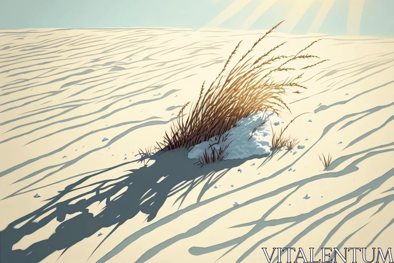 White Dune with Shadow and Sun | Digital Painting AI Image