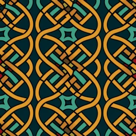 Interlocking Geometric Pattern in Jewel-Toned Colors