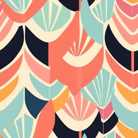 Retro Leaf Pattern - Seamless Vector Design