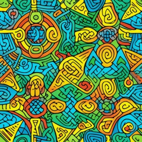 Colorful Abstract Pattern - Energetic Shapes and Colors