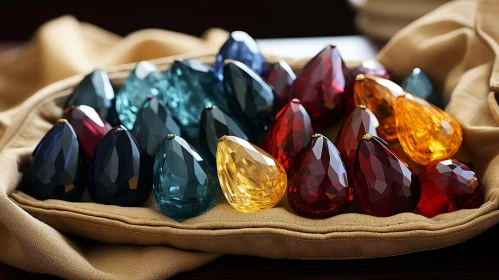 Colorful Glass Gems Collection - Sparkling Teardrop Shapes