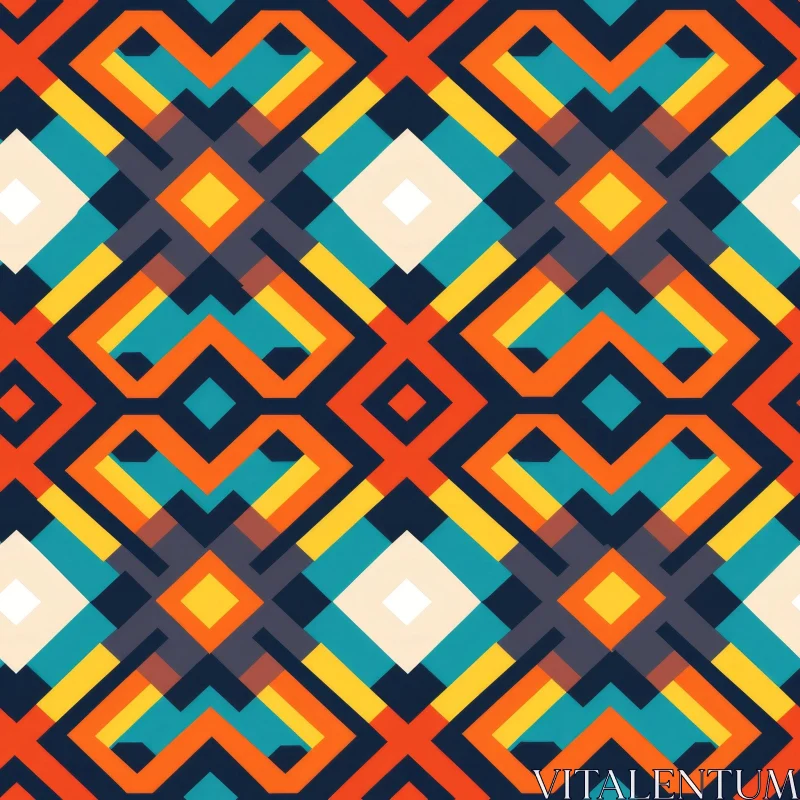 Dark Blue Geometric Pattern with Light Blue, Orange, Yellow Lines AI Image