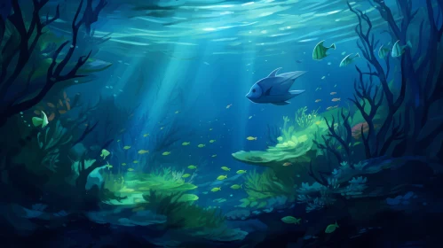 Enchanting Underwater Scene with Colorful Fish and Coral