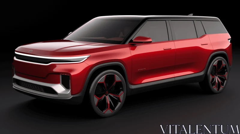 Futuristic SUV Concept in Dark Red and Light Indigo | Expressive Artwork AI Image