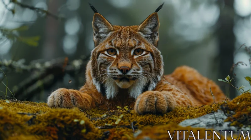 AI ART Majestic Lynx in Forest - Close-up Wildlife Photography