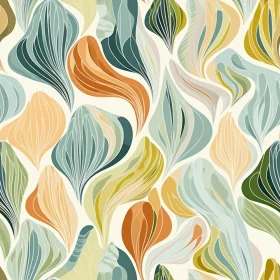 Abstract Floral Vector Pattern in Earth Tones