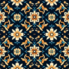 Colorful Floral Tiles Seamless Pattern