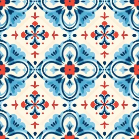 Hand-Painted Ceramic Tiles Floral Pattern