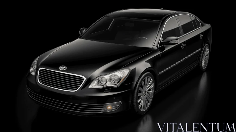 AI ART Luxurious Black Car on a Dark Background | Elegance and Formality