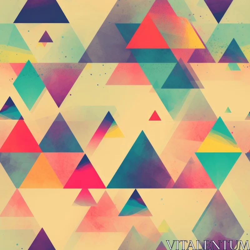 Watercolor Triangles Seamless Pattern - Abstract Design AI Image