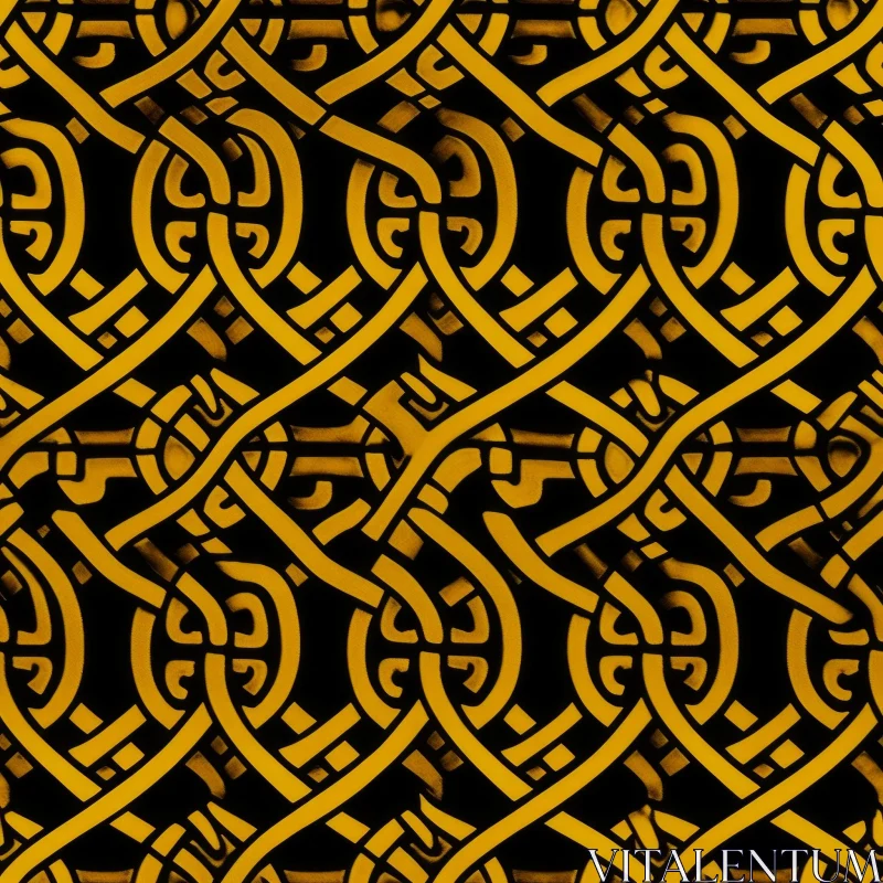 Luxurious Celtic Knot Seamless Pattern in Gold AI Image