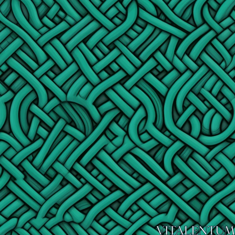 Celtic Knots Seamless Pattern in Blue-Green Tones AI Image