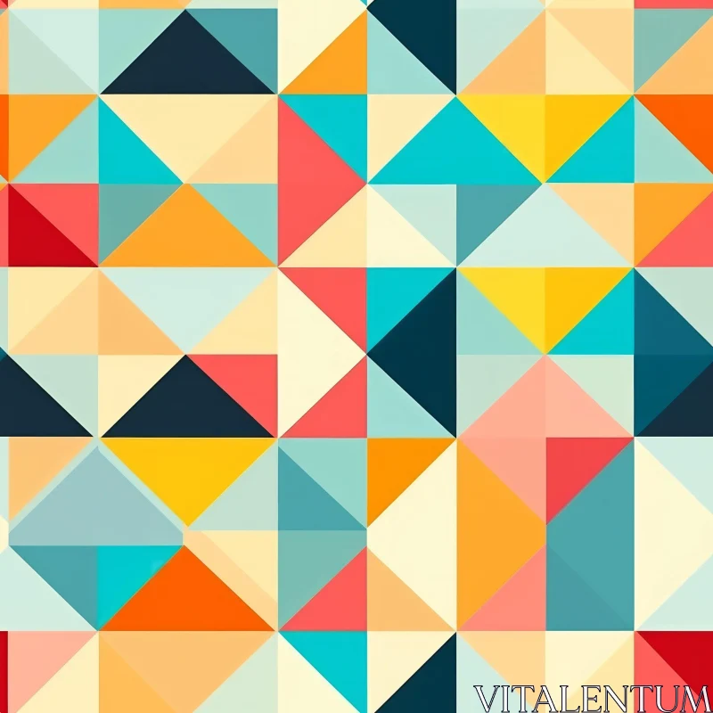 Colorful Geometric Triangle Pattern for Backgrounds and Fabric Prints AI Image