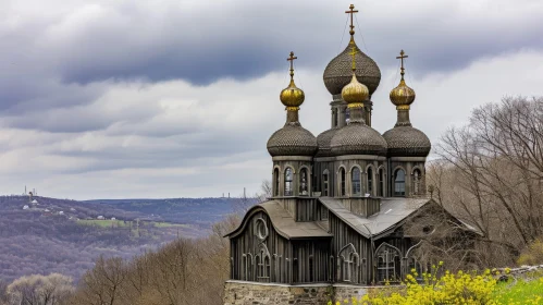 Enchanting Russian Orthodox Church with Wooden Structure