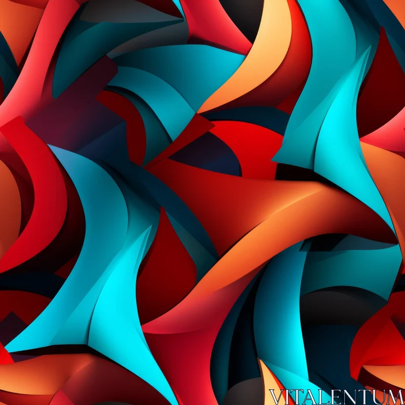 Fluid Organic Abstract Pattern in Bright Colors AI Image