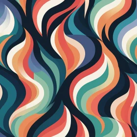 Multicolored Waves Grid Pattern