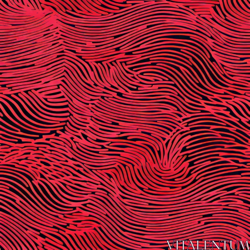 AI ART Red and Black Abstract Waves Pattern