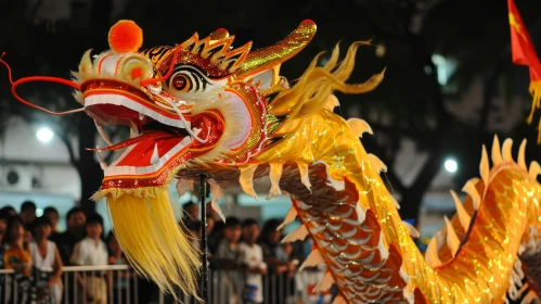 Traditional Chinese Dragon Puppet in Captivating Dance