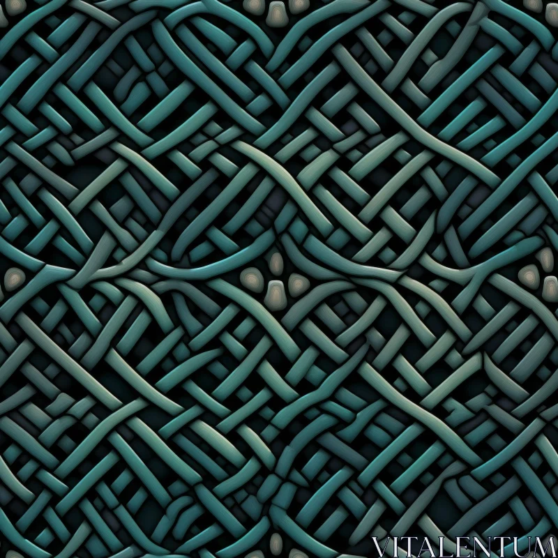 AI ART Celtic Knot Pattern - Green and Blue Design