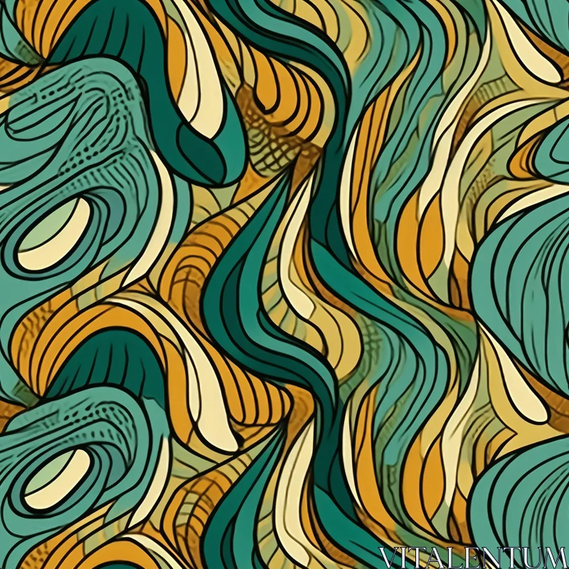 Colorful Abstract Waves Pattern for Modern Designs AI Image