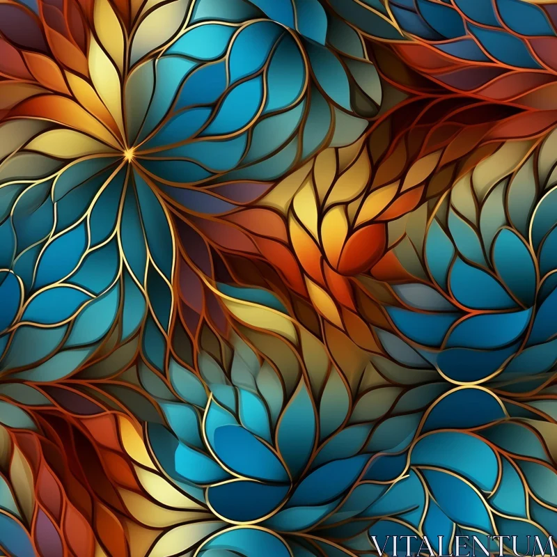 Colorful Floral Pattern for Websites and Fabric AI Image