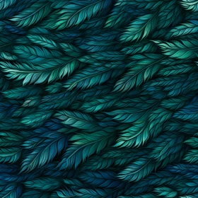 Dark Blue and Green Feather Textures - Seamless Pattern Design