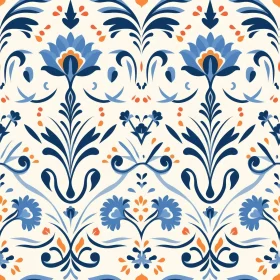 Floral Vector Pattern - Portuguese Azulejos Inspired Design