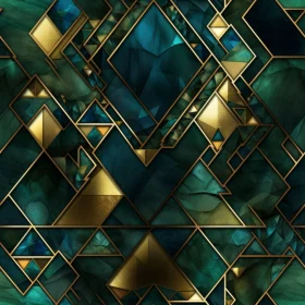 Luxurious Teal and Gold Geometric Diamond Pattern