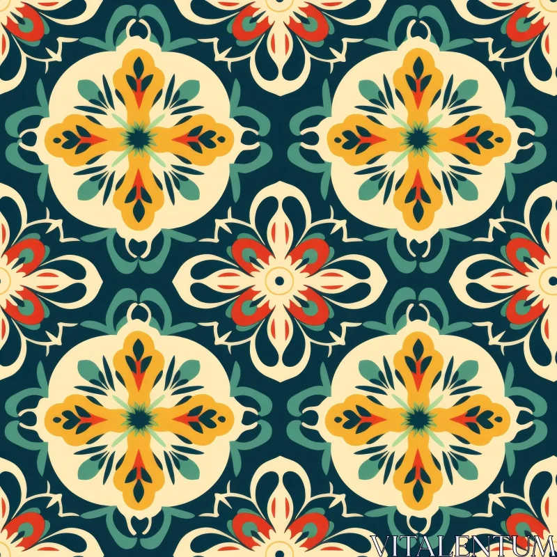 Colorful Moroccan Tiles Pattern - Home & Office Decor AI Image