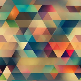 Colorful Triangle Geometric Pattern on Beige Background